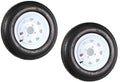 Two Trailer Tires On Rims 5.30-12 4 Lug White Spoke B93475