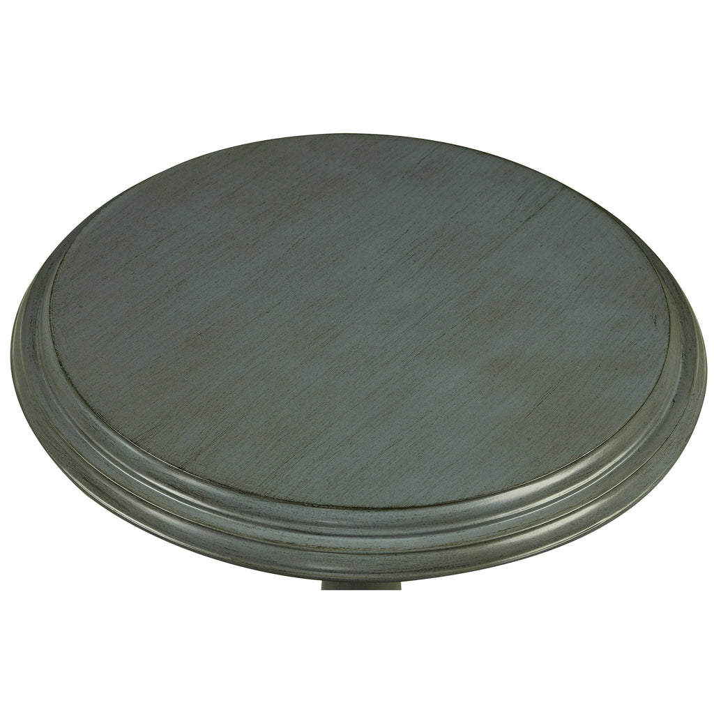 Blue Solid Wood Round Side Table O375778