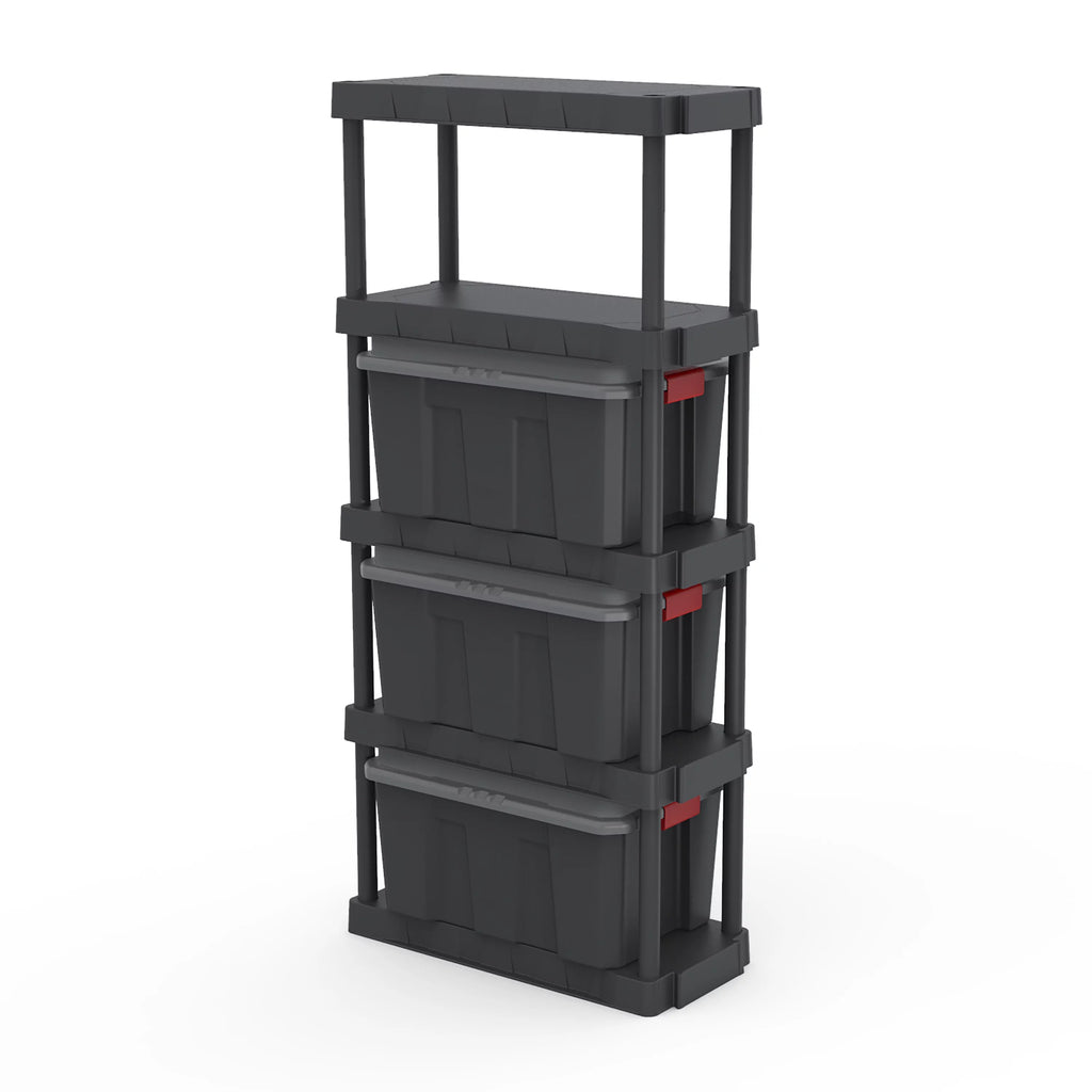 Black 5-Tier Plastic 68 H x 30 W x 13.8D 350lb Capacity O401
