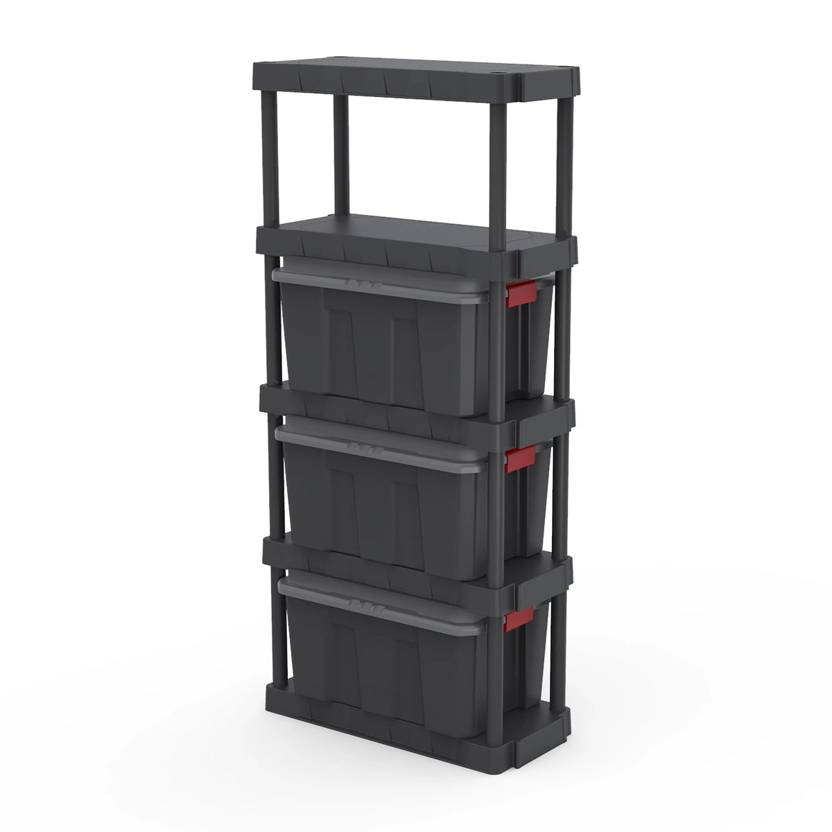 Black 5-Tier Plastic 68 H x 30 W x 13.8D 350lb Capacity O401