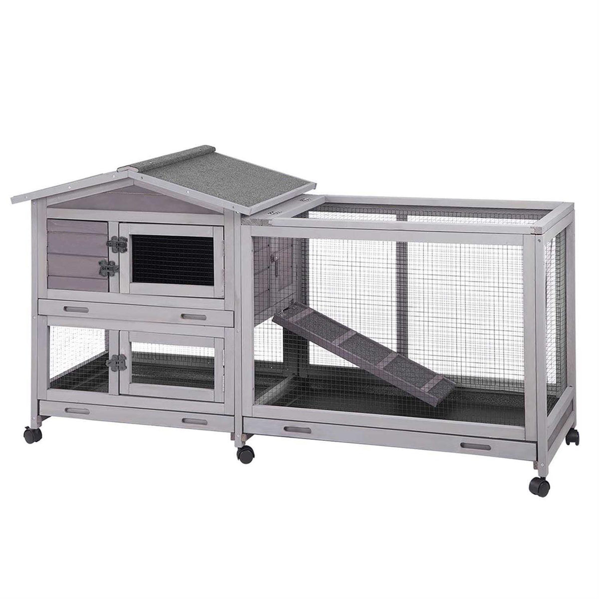 Rabbit Hutch Indoor Cage on Wheels with 3 Pull Out Tray G855085