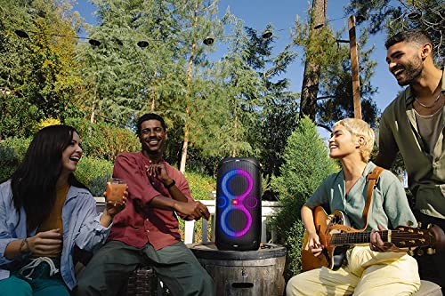 Black Portable Party Speaker with Built-in Lights V729163