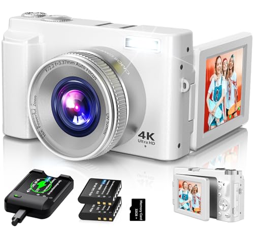 4K 48MP Compact Digital Camera with 16X Zoom, Black M802005