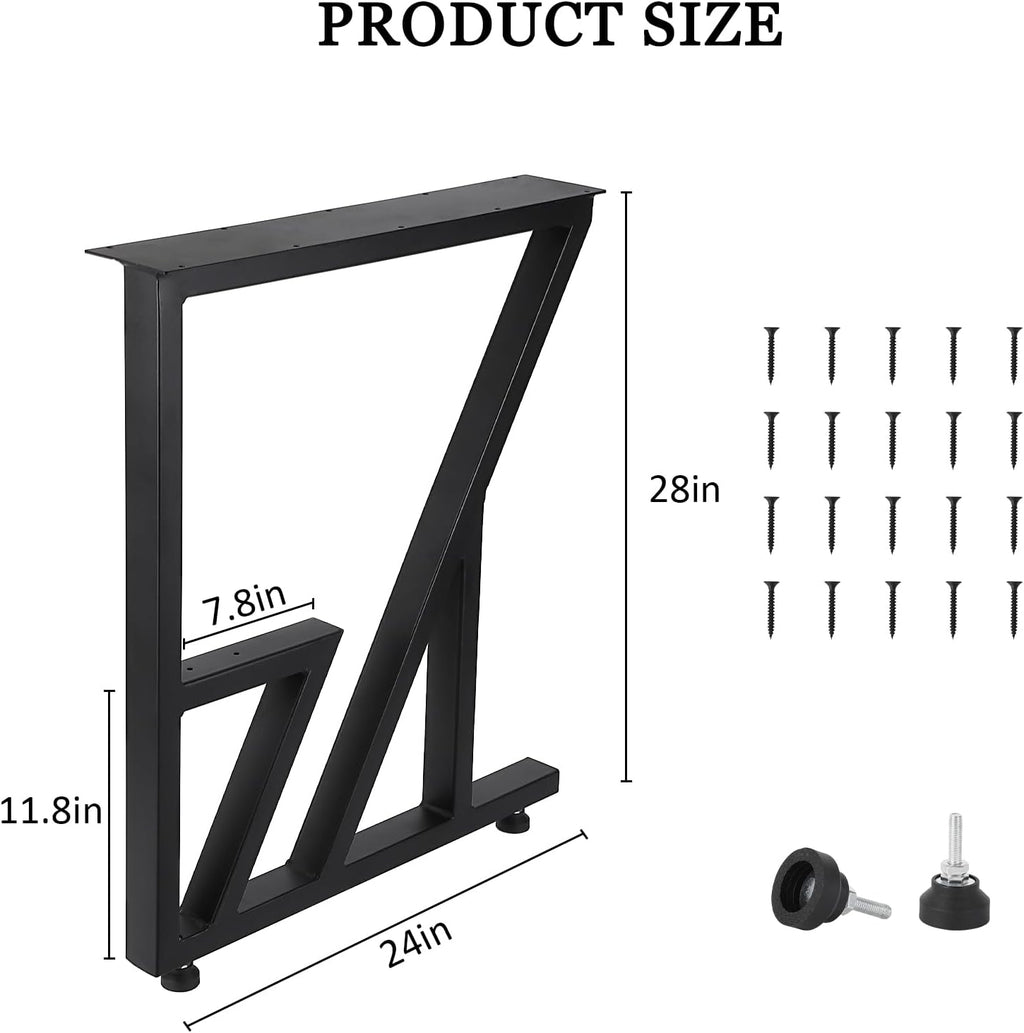 Black Heavy Duty Metal Table Legs 28"x124" (2PCS) Y4542