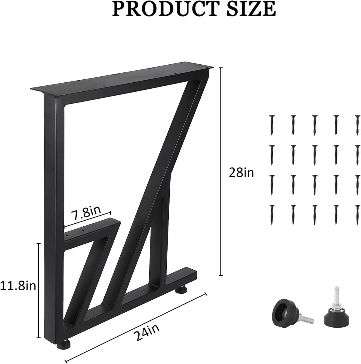 Black Heavy Duty Metal Table Legs 28"x124" (2PCS) Y4542