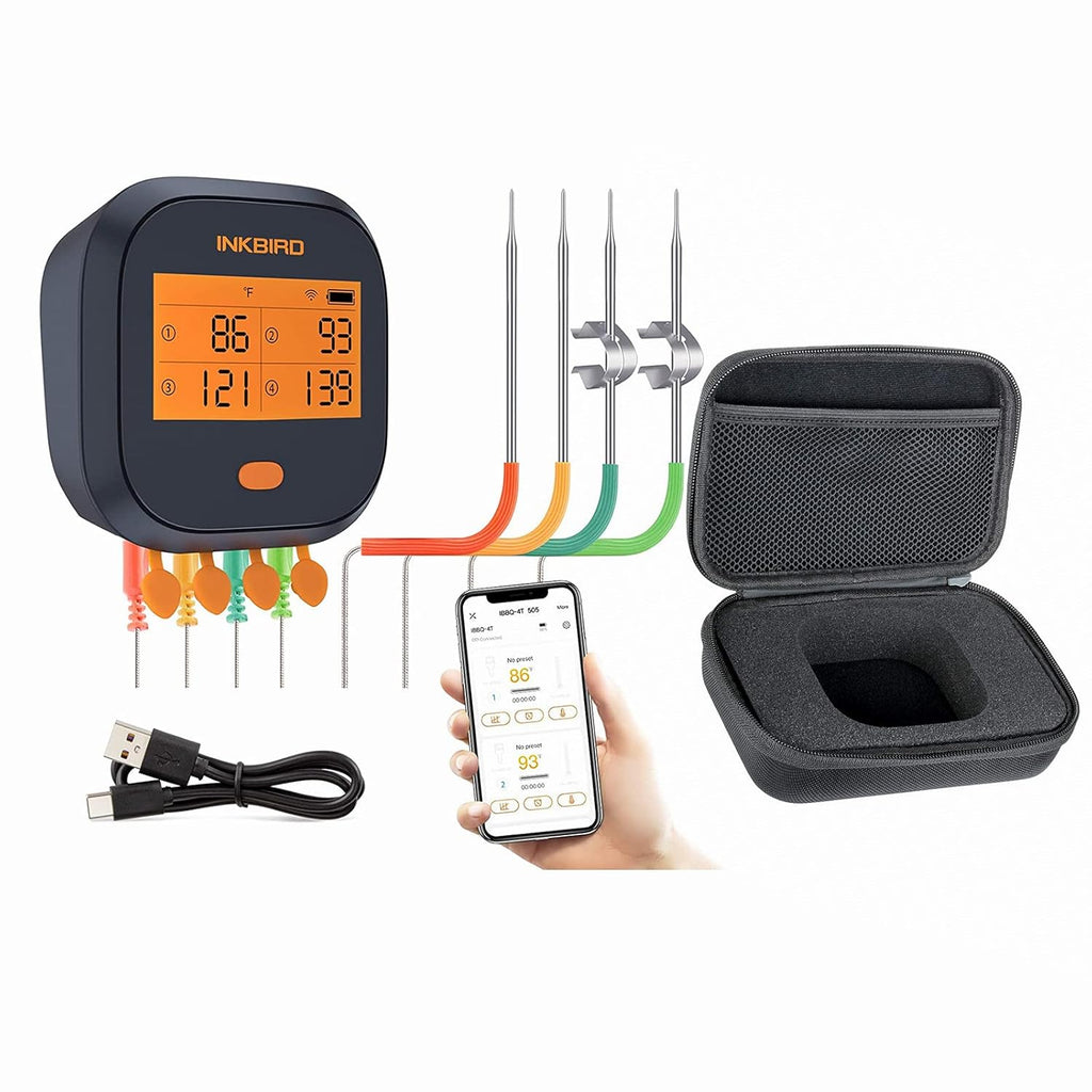 WiFi Meat Thermometer with 4 Probes & Hard Carrying Case N221656