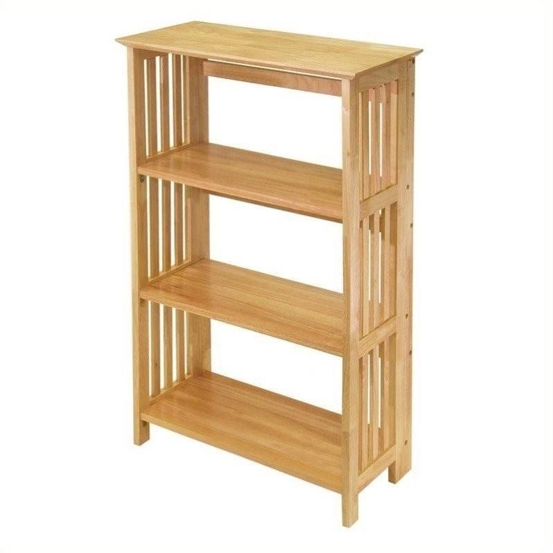 4-Tier Folding Bookcase in Beech Finish J38962