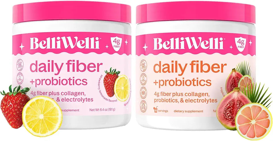 Strawberry Lemonade & Tropical Breeze Fiber Supplement with Collagen, Probiotics & Electrolytes V5696
