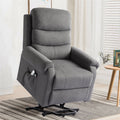 Linen Fabric Heated Massage Power Lift Recliner Chair with USB Ports O15857
