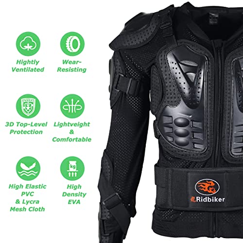 Motorcycle Jacket with Full Body Armor Chest Protection S8484
