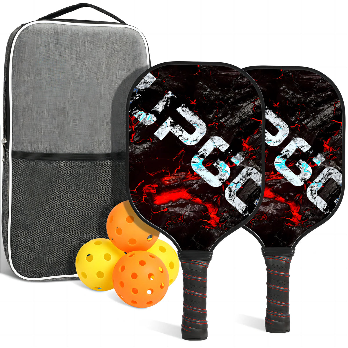Graphite Fiber Pickleball Paddles Set with 4 Balls and Backpack T456192