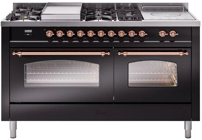 60 Dual Fuel Propane Gas Range Glossy Black Copper Trim S53971