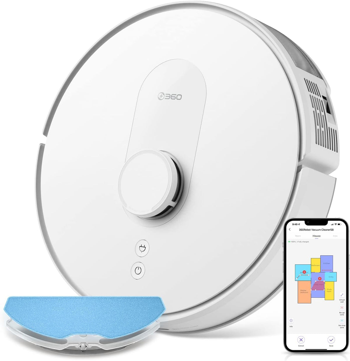 Robot Vacuum and Mop, LiDAR Navigation, 2700Pa Strong Suction Q8512