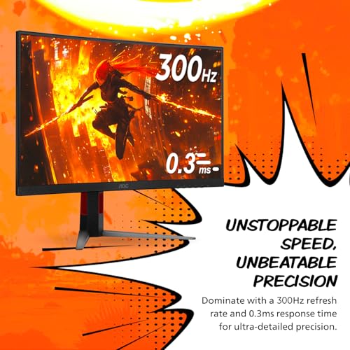 32" Curved Frameless Gaming Monitor 2K QHD 1500R VA 180Hz 0.5ms B26915