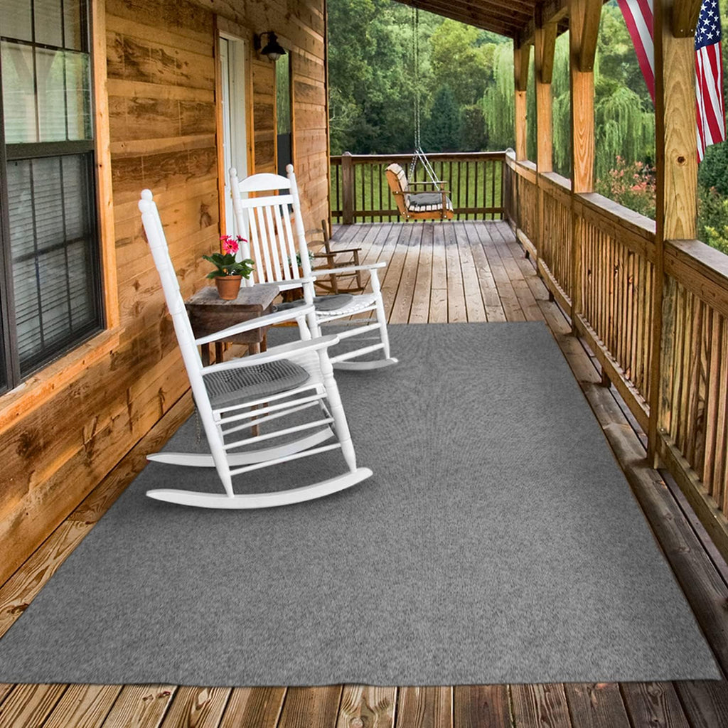 Indoor Outdoor Carpet with Rubber Marine Backing Gray 6 Feet x 50 Feet F5800