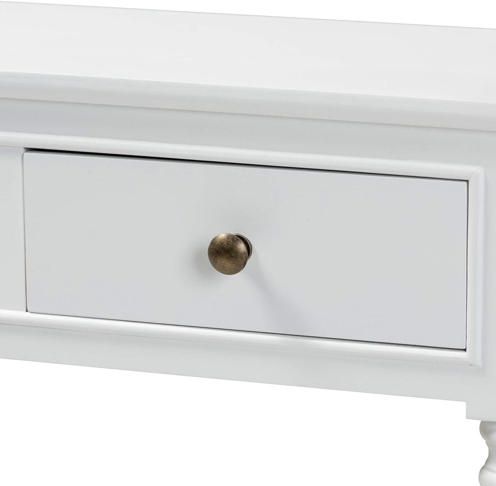 White 3-Drawer Wood Console Table O661