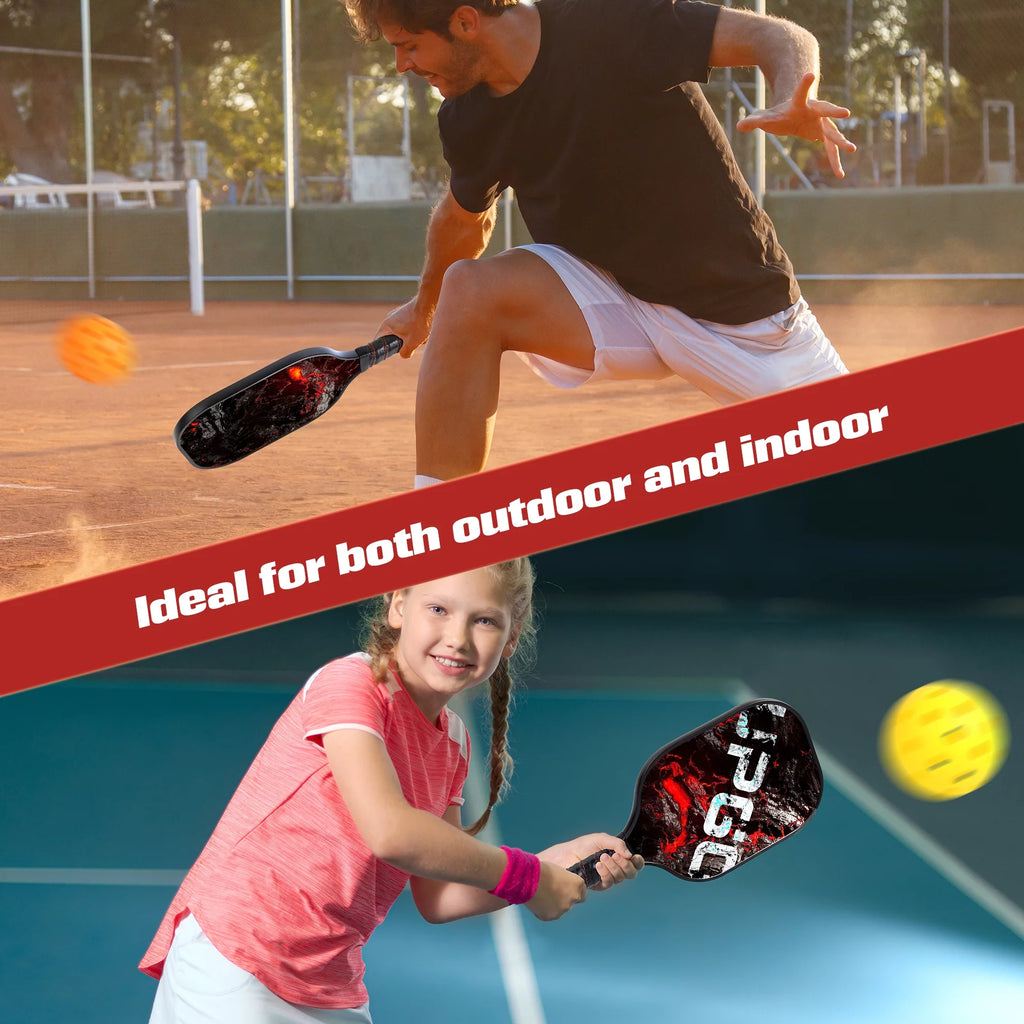 Graphite Fiber Pickleball Paddles Set with 4 Balls and Backpack T456192