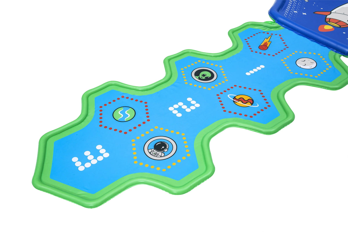 Kids Sprinkler Splash Pad and Inflatable Water Slide I56978