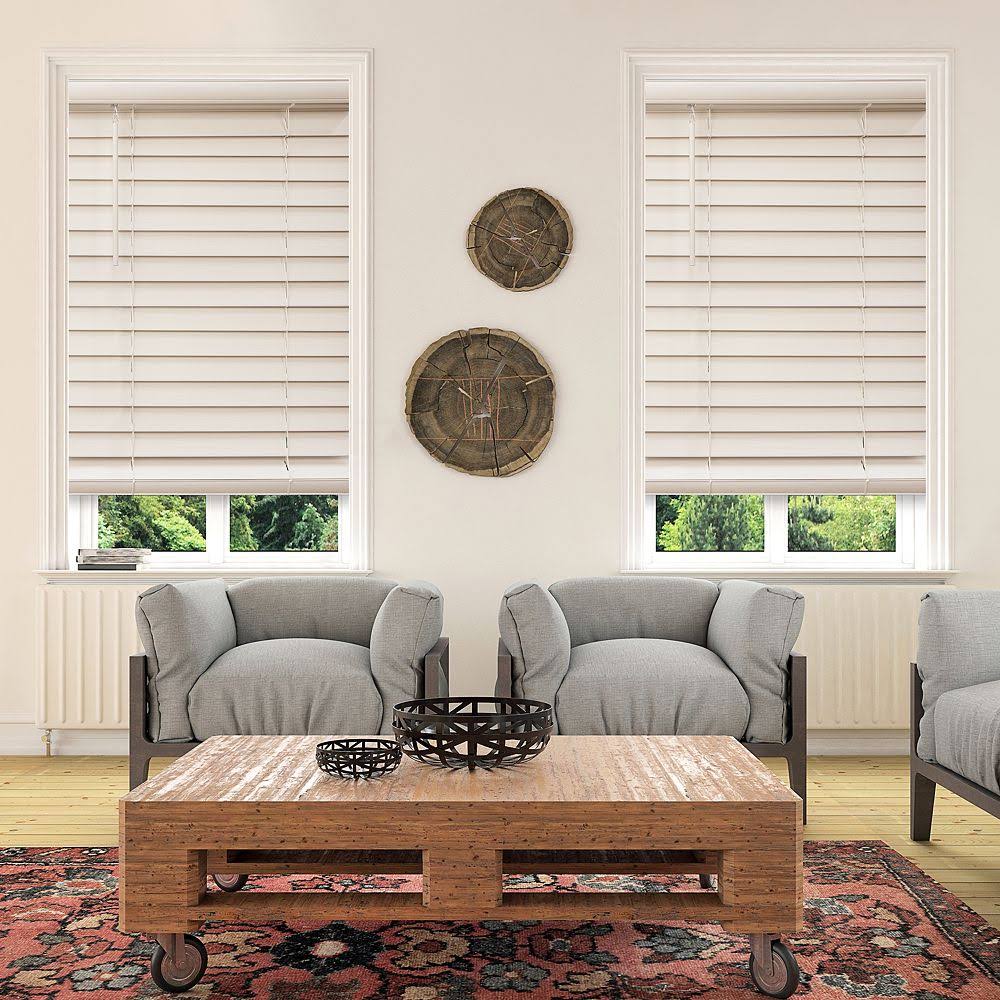White 69x22 Faux Wood Blinds L91351