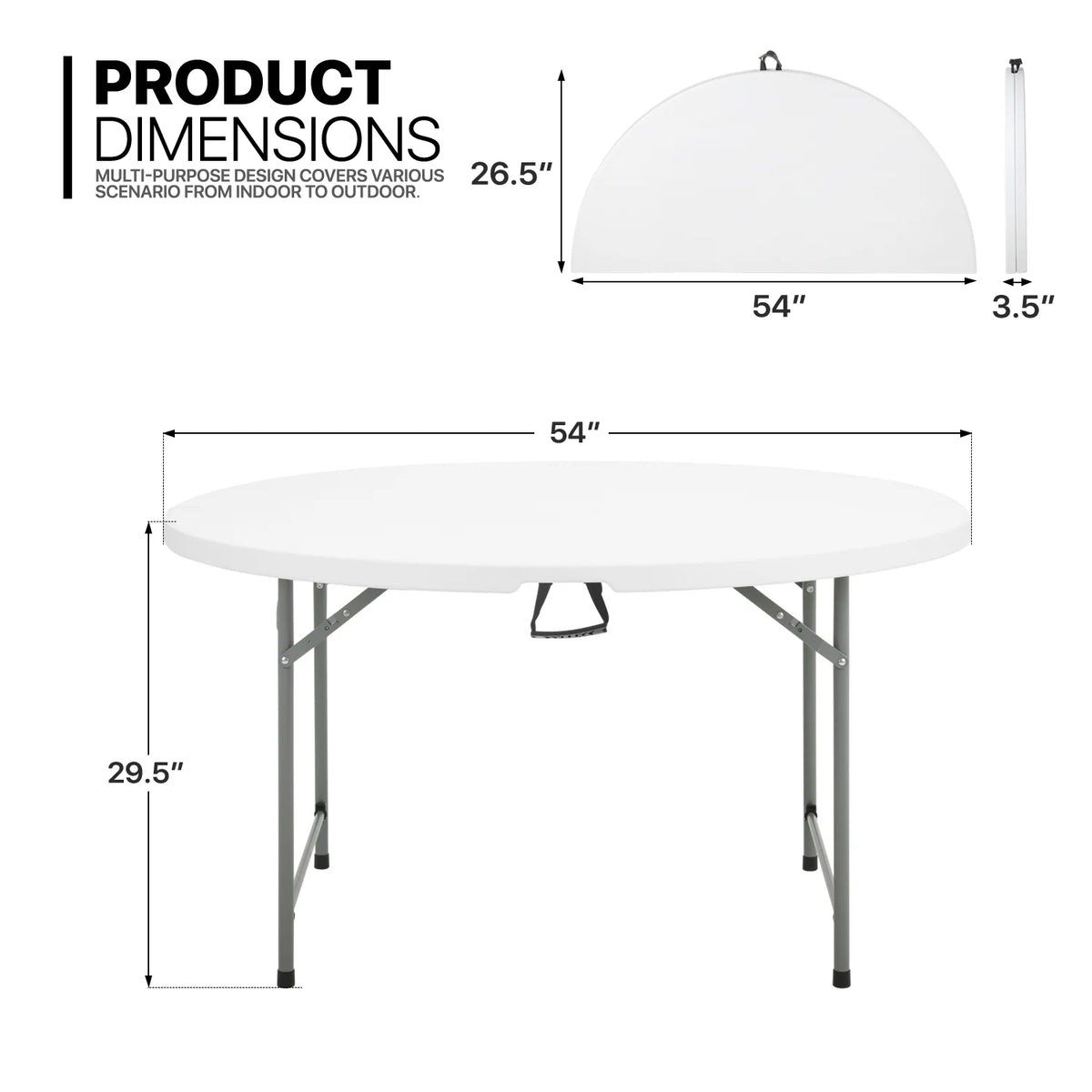 11 Pieces 4.5 Ft White Foldable Plastic Table and 10 Red Chair Set V54241