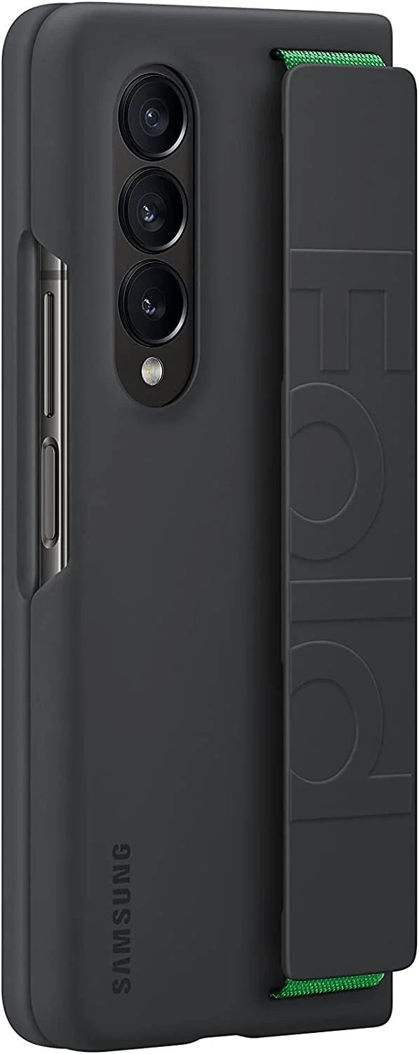 Black Silicone Grip Cover Phone Case with Finger Strap L9843