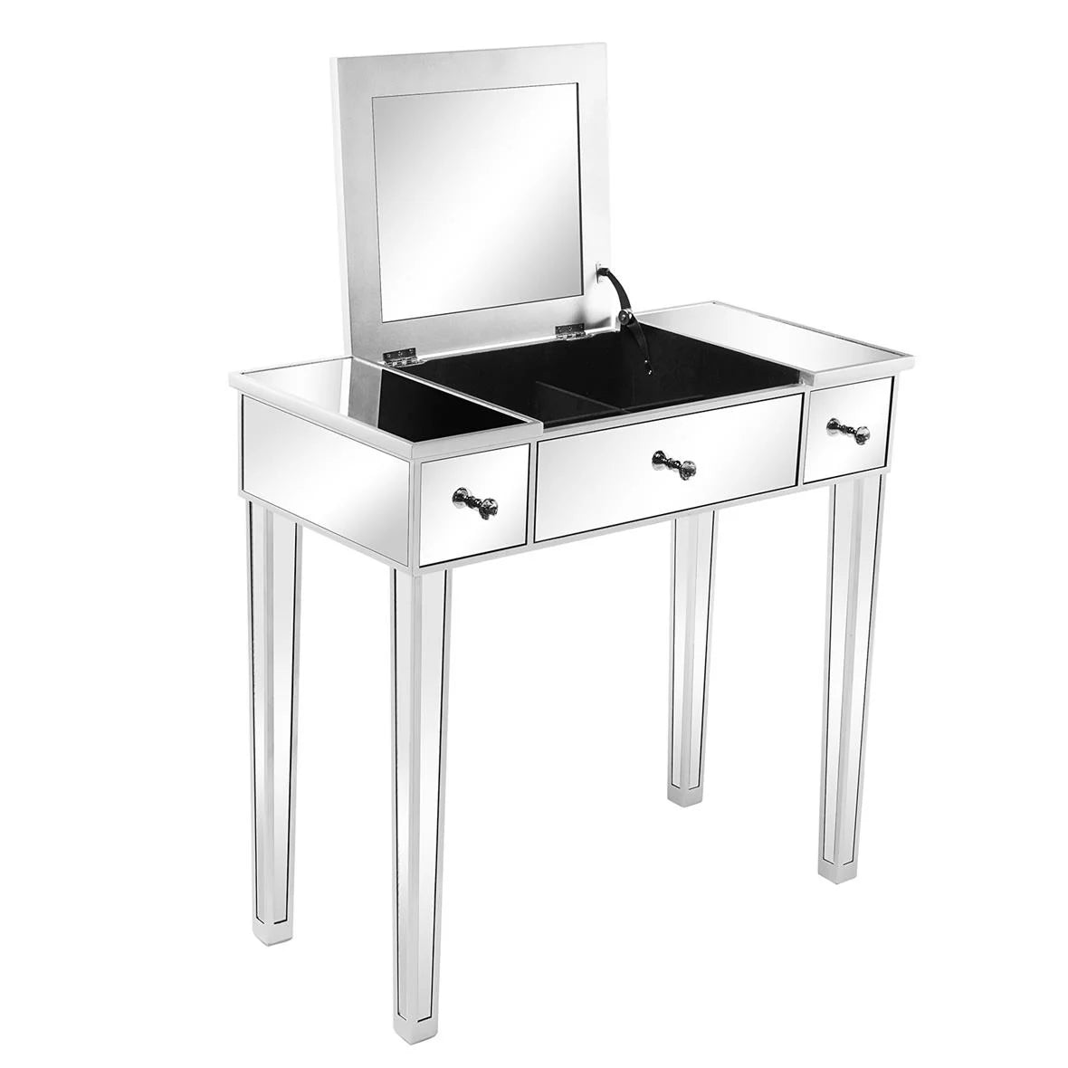 Wood Vanity Table with Flip-top Mirror 3 Drawers E249