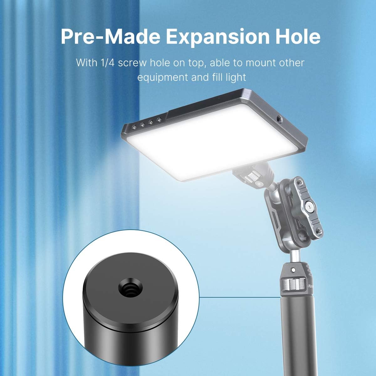 Camera Desk Mount Stand with Flexible Arm, Aluminum Articulated Arm with 360° Rotatable Ball Head E8320
