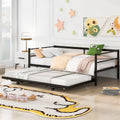 Twin Size Metal Daybed with Adjustable Trundle V264