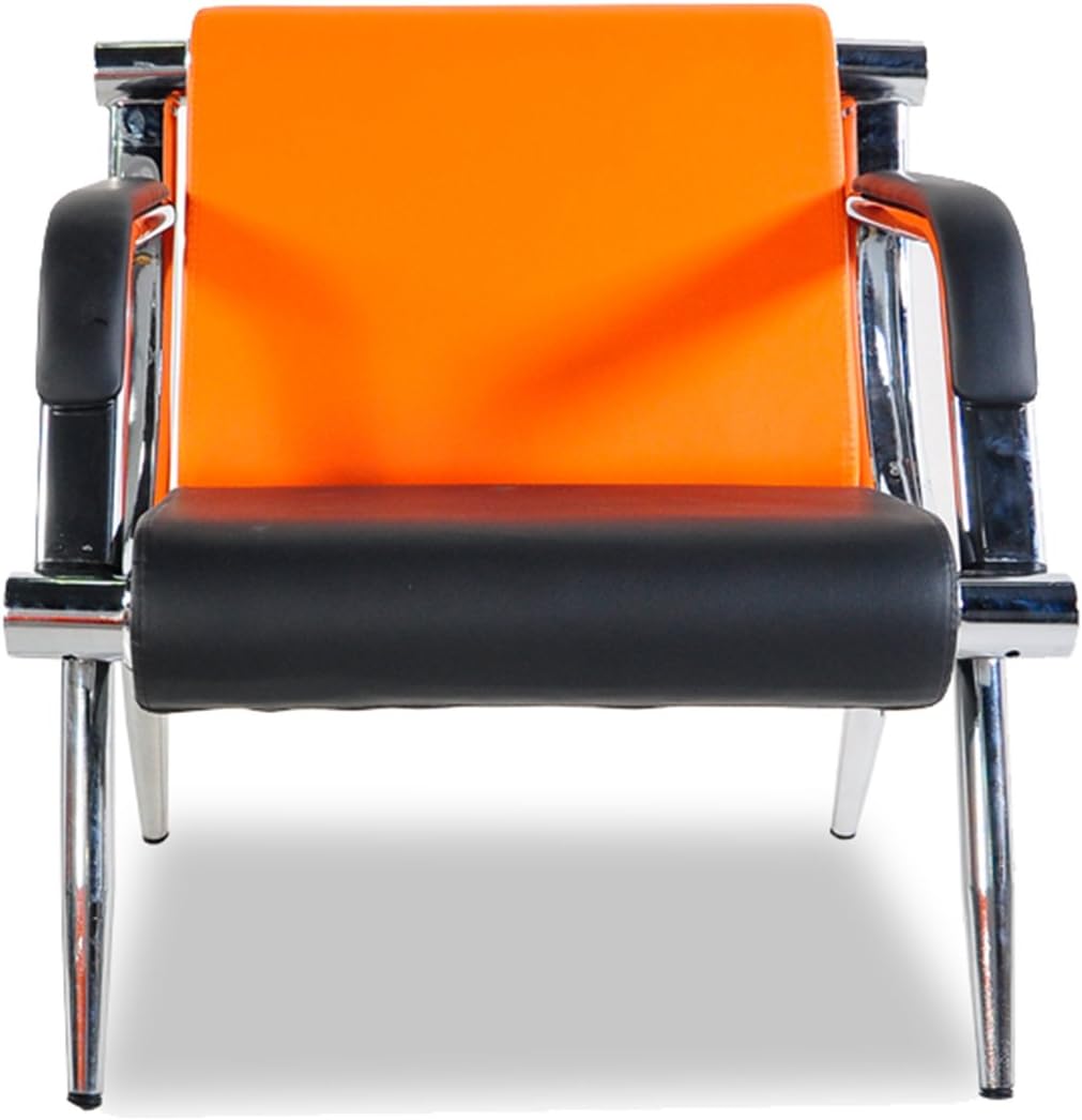Orange And Black PU Leather Office Reception Chair K1371