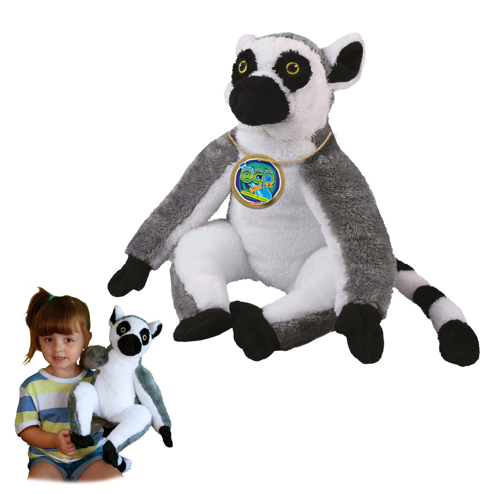 Ring Tailed Lemur 12 inch Soft Plush Toy made from Recycled Plastic Bottles E131553