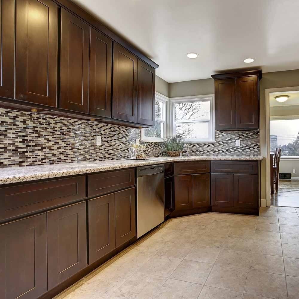 Espresso Double Door Kitchen Cabinet C838