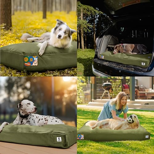 42-Inch Canvas Waterproof Washable Outdoor Dog Bed I55629