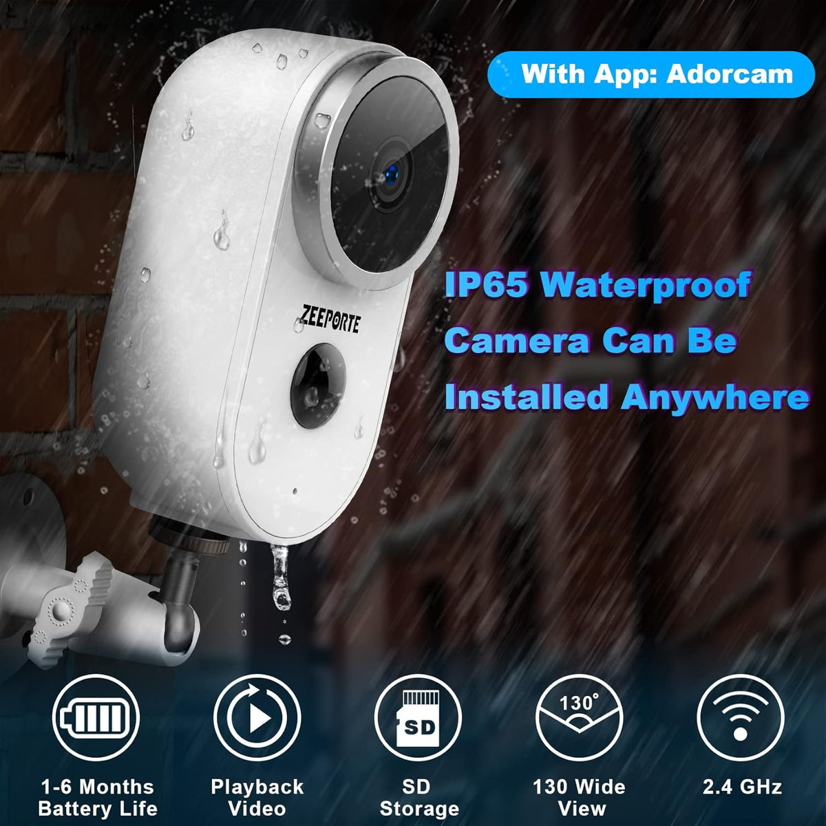 1080P HD Wireless Security Camera with Night Vision and Motion Detection C1292
