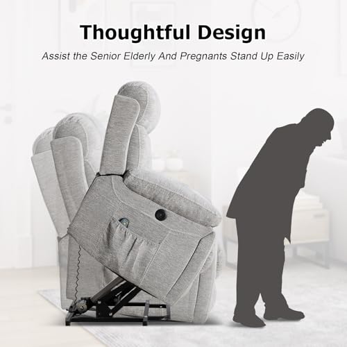 Large Power Lift Recliner Chair with Massage and Heat, Dark Gray U931090