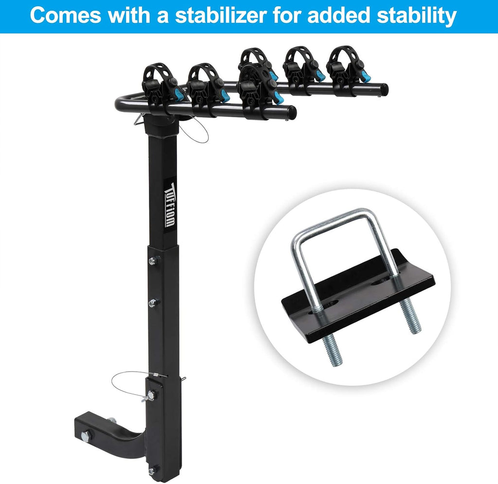 3-Bike Hitch Mount Rack with 2Inch Hitch Receiver, Black O30660