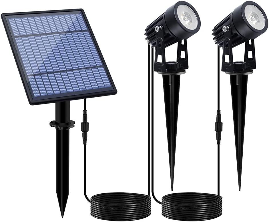 2W Solar Powered IP65 Waterproof Landscape Spotlights Warm White R35233