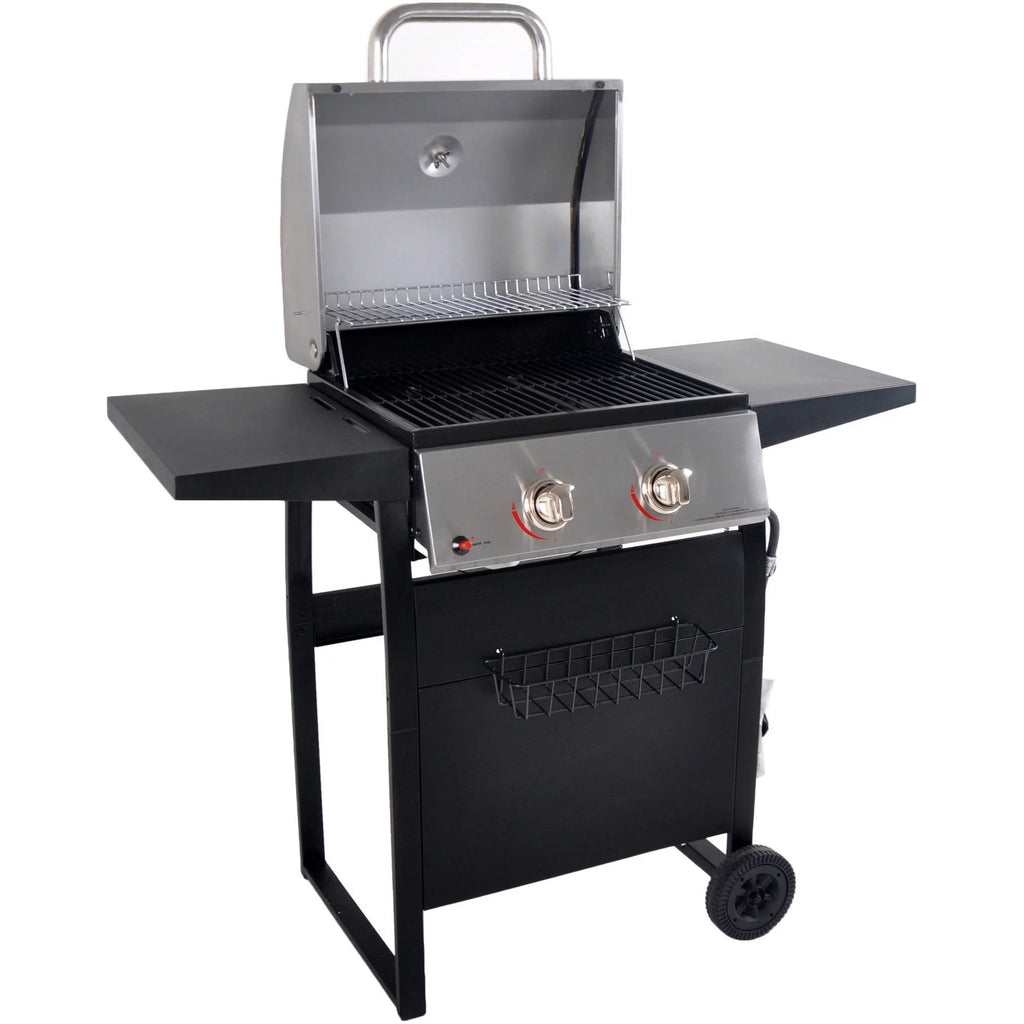 2-Burner Propane Gas Grill, Stainless and Black X19120