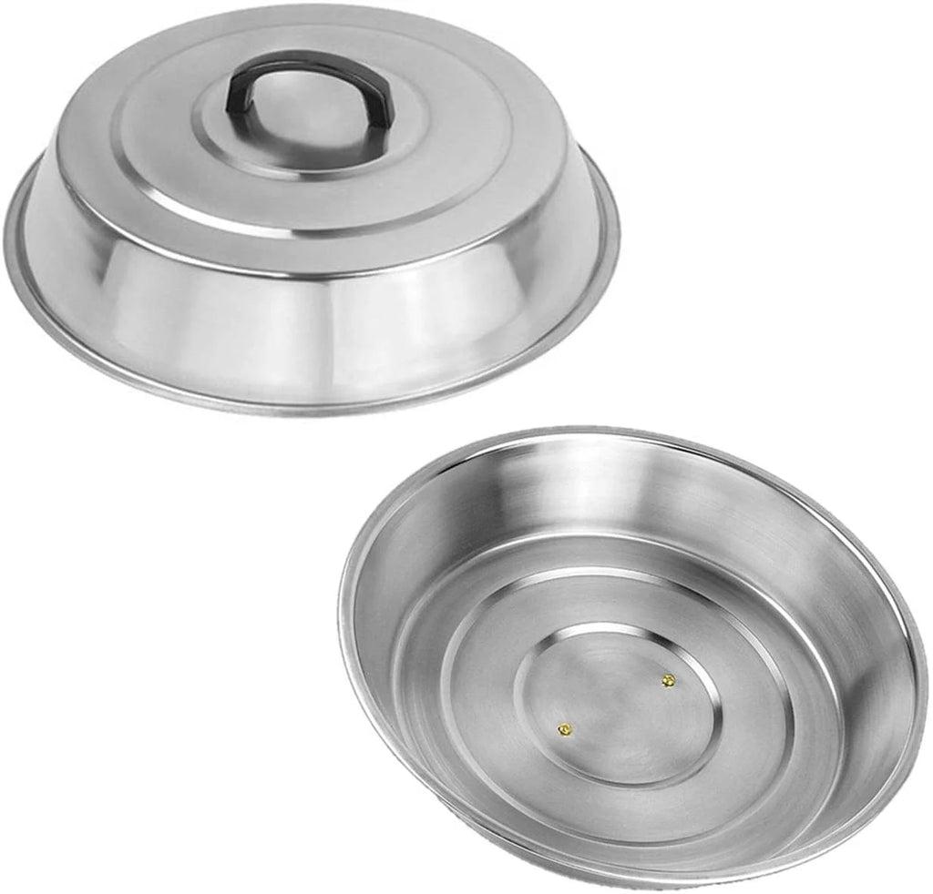 12 Inch Round Stainless Steel Basting Cover Dome and Cooling Wire Racks and BBQ Tong M185