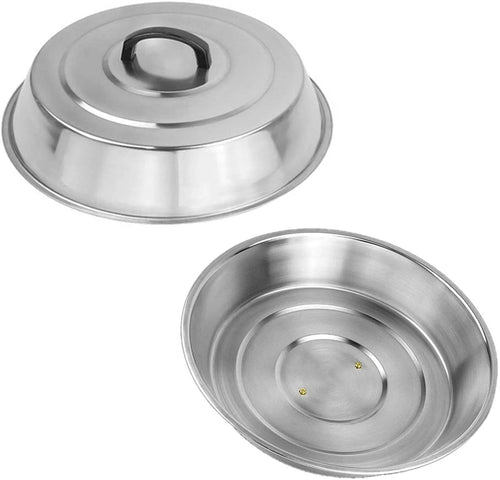 12 Inch Round Stainless Steel Basting Cover Dome and Cooling Wire Racks and BBQ Tong M185