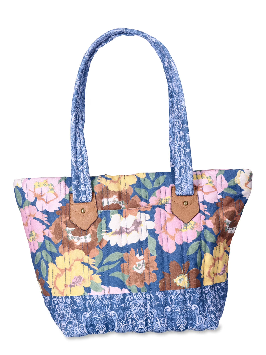 Dark Denim Quilted Print Tote M947