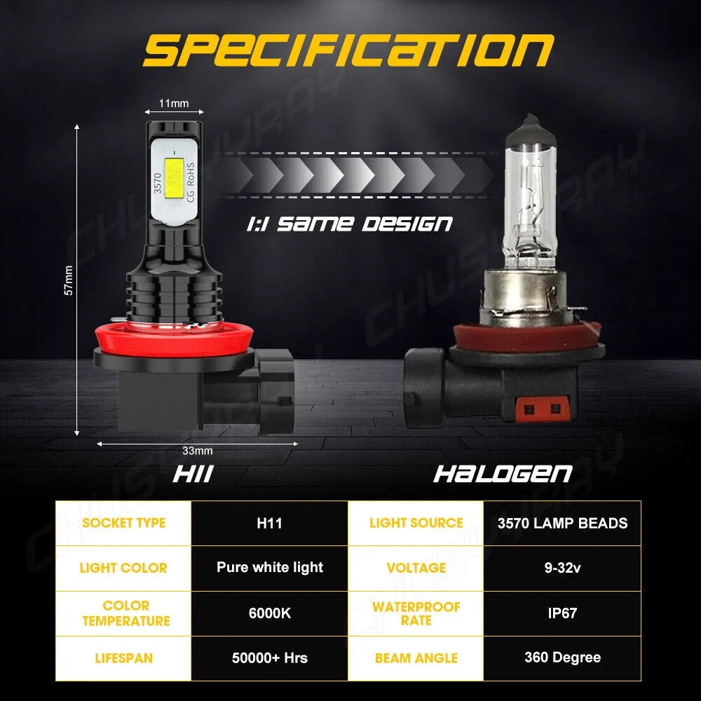 4pcs LED Headlight Bulbs Combo C3349