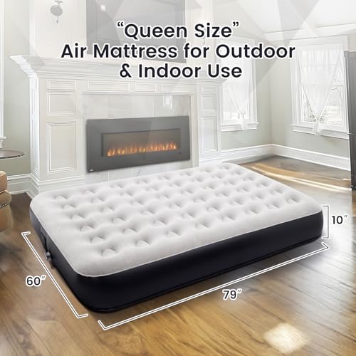 Queen Air Mattress with Built-in Battery Pump T687952