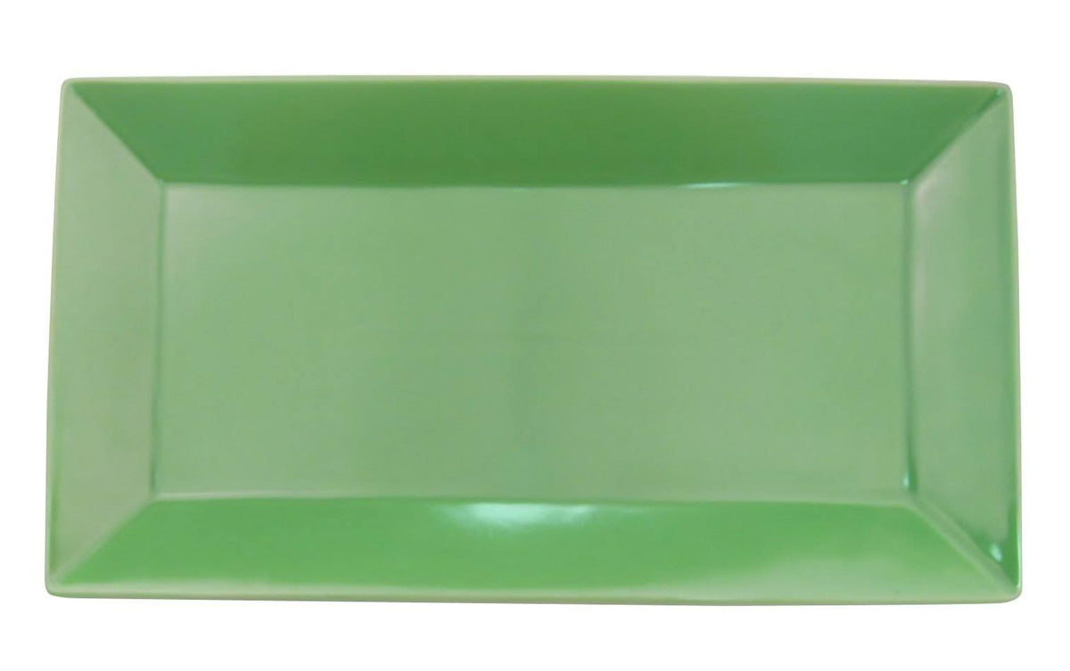 Green Stoneware Rectangular Platter, Box of 12 O52587