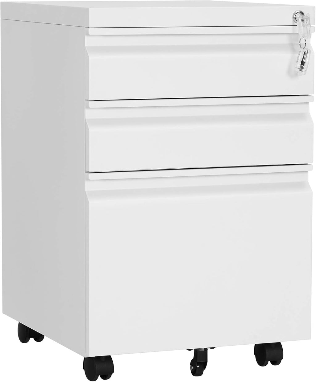 Black Mobile File Cabinet with Wheels and Lock M80674