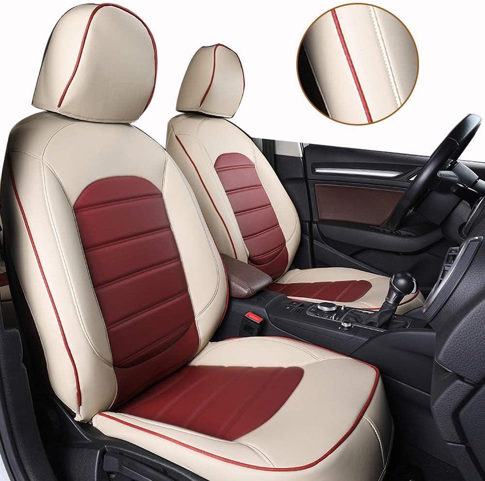 Leather Seat Covers Full Set Front Rear Cushion Airbag Compatible X933721