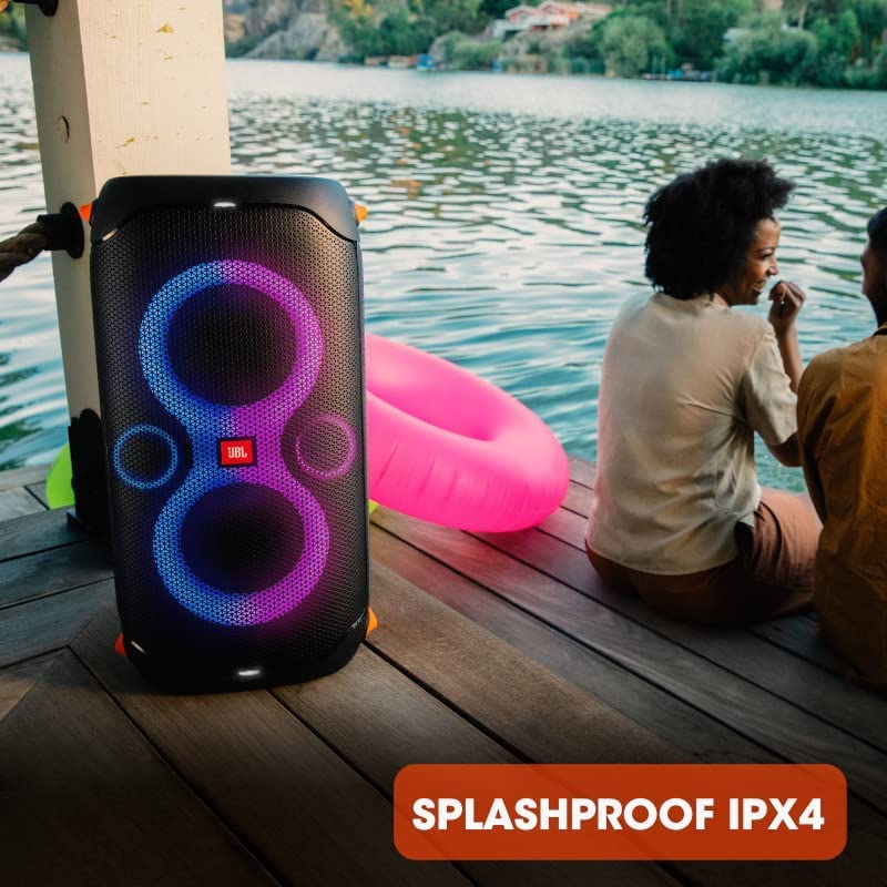 Black Portable Party Speaker with Built-in Lights V729163