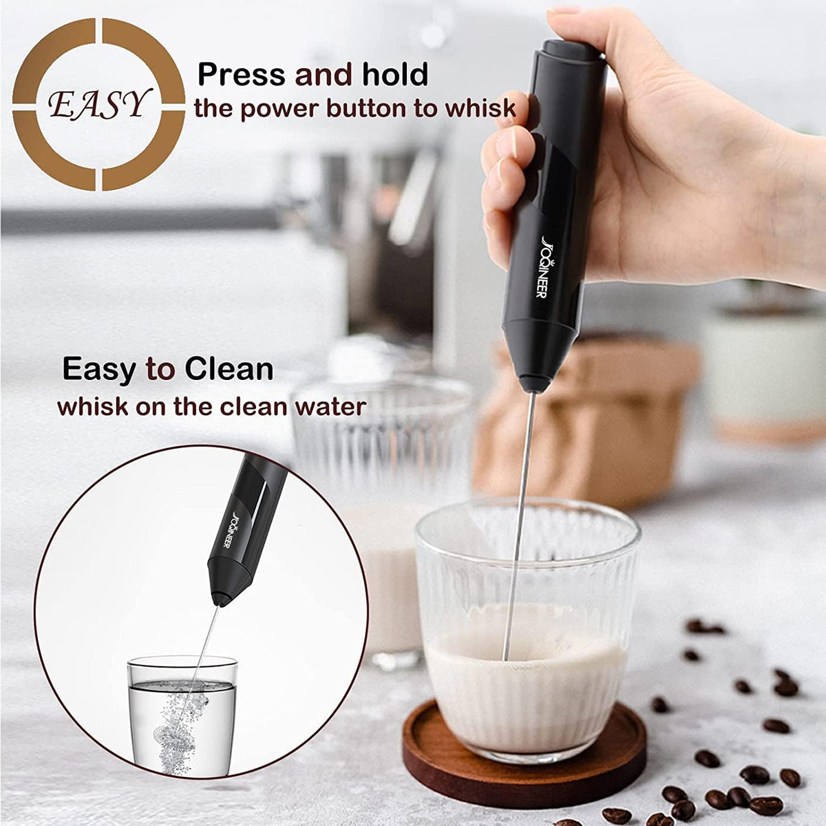 Black Electric Handheld Milk Frother F937