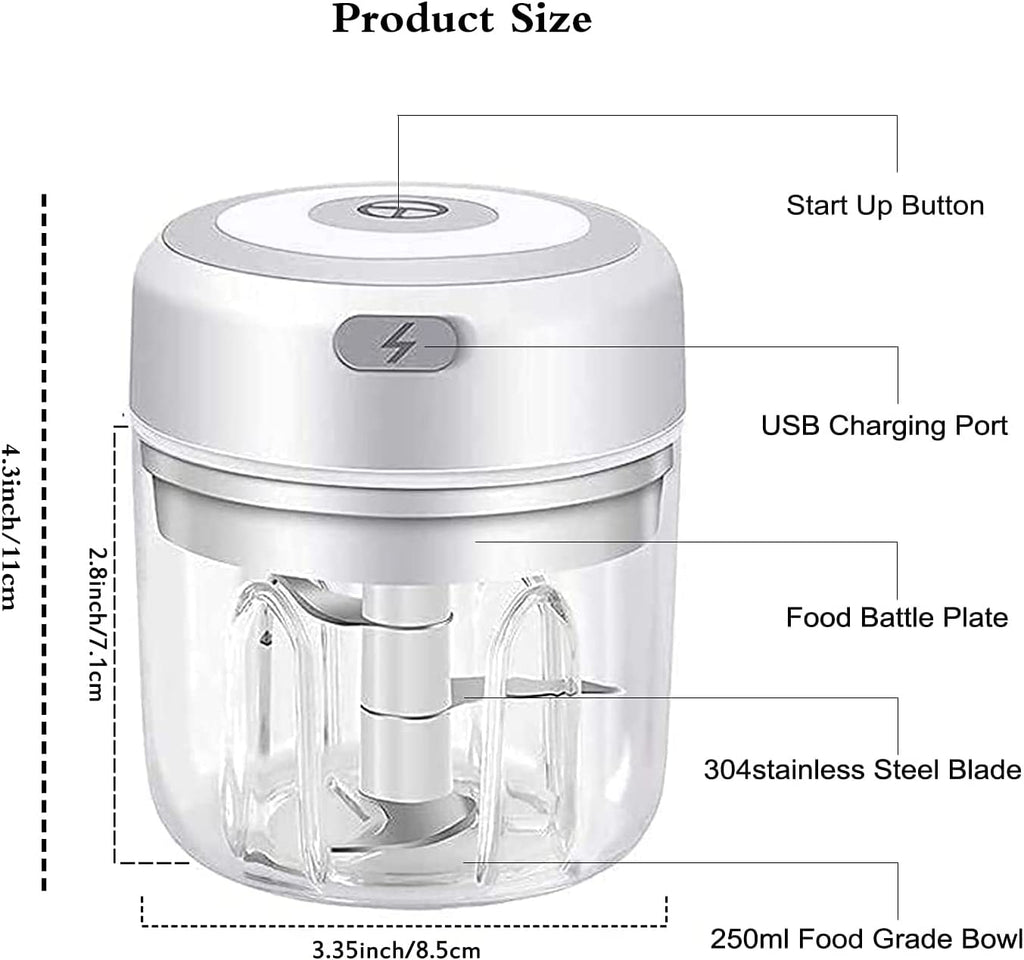 250ml Electric Mini Garlic Chopper Food Processor Z65424