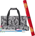 166 White Tiles Mahjong Game Set with 4 Color Rack Pushers, Black Carrying Bag, Mat with 3 Dice W66114