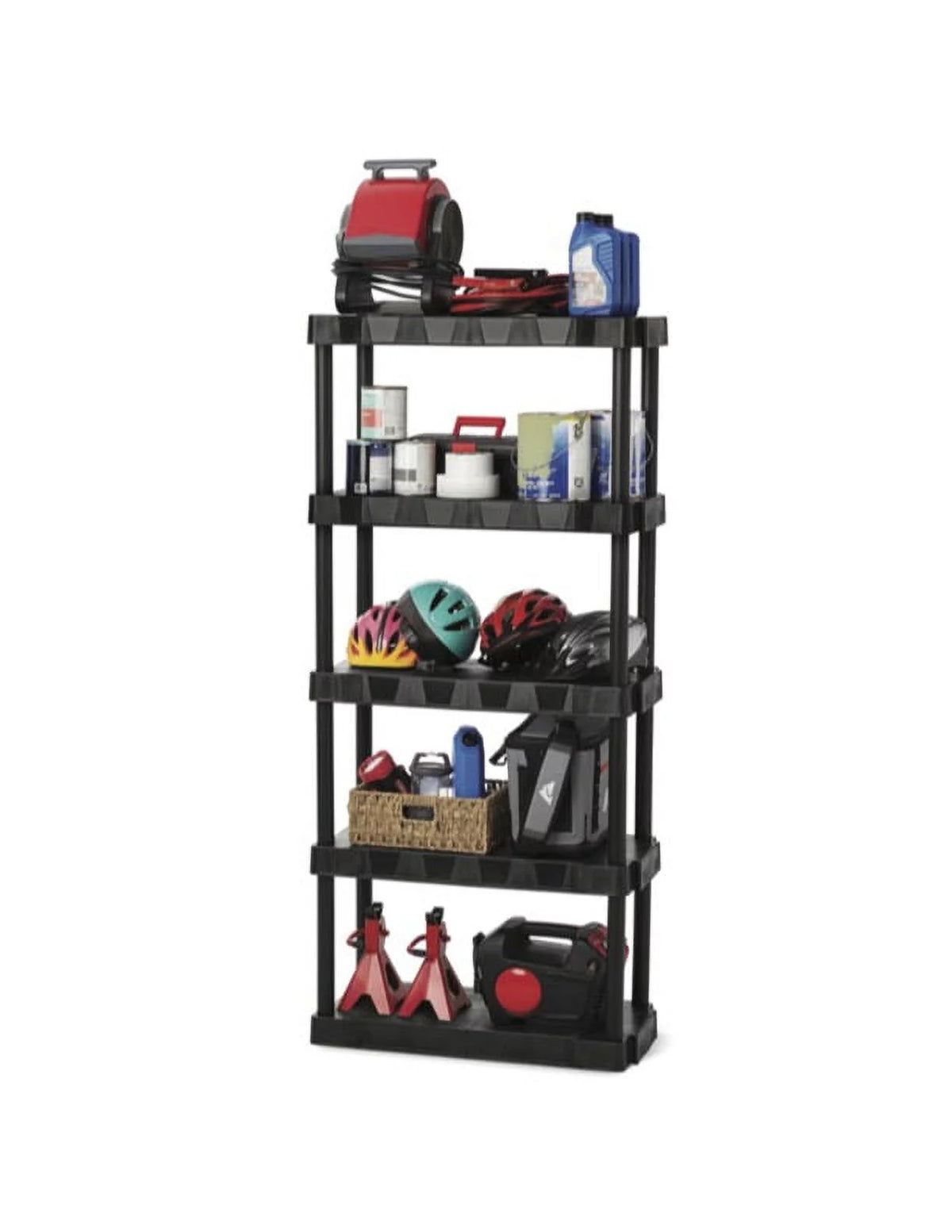 Black 5-Tier Plastic 68 H x 30 W x 13.8D 350lb Capacity O401